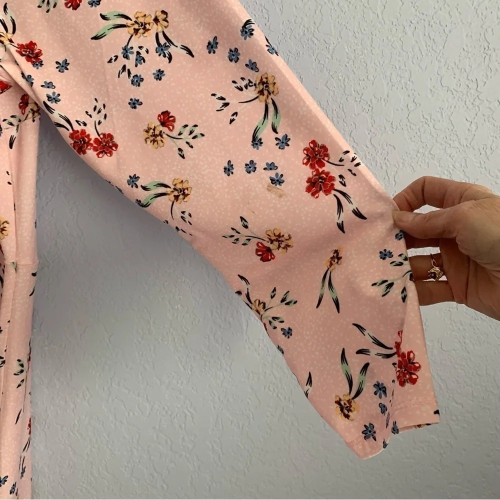 Eloquii Pink Floral Tie Plus Size Dress - Picture 5 of 6